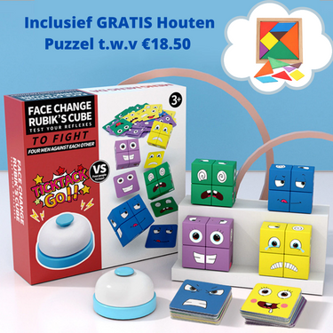 Cubos de Expresiones Faciales | Estimula el Entrenamiento Mental y el Juego Creativo - Rompecabezas de Bloques para Niños